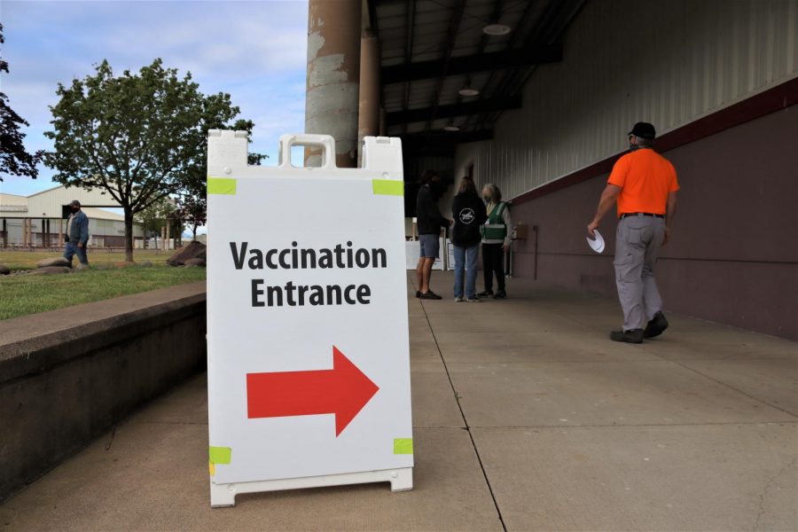 The entrance to the Albany Fairground Vaccination site can seen with people getting prepared for their 1st and 2nd round of the COVID-19 vaccine. With the availability for vaccines being more prominent, the United States may begin to return to normalcy. 