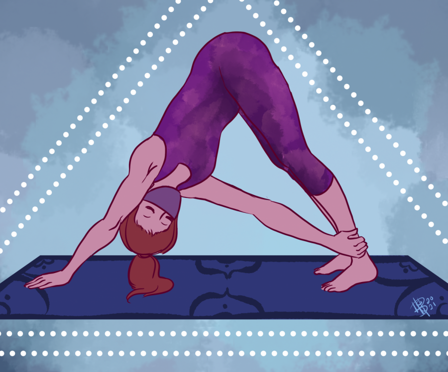 illustration woman doing yoga