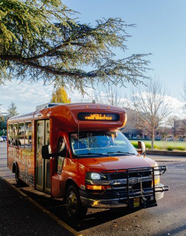 The Beaver Bus pulls into the Dixon Recreation Center bus stop.