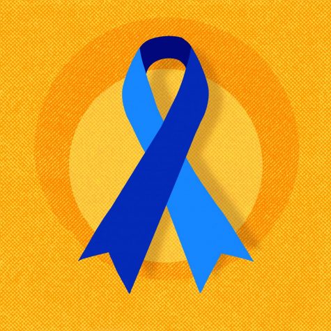 A blue ribbon is used to represent Diabetes Awareness Month.