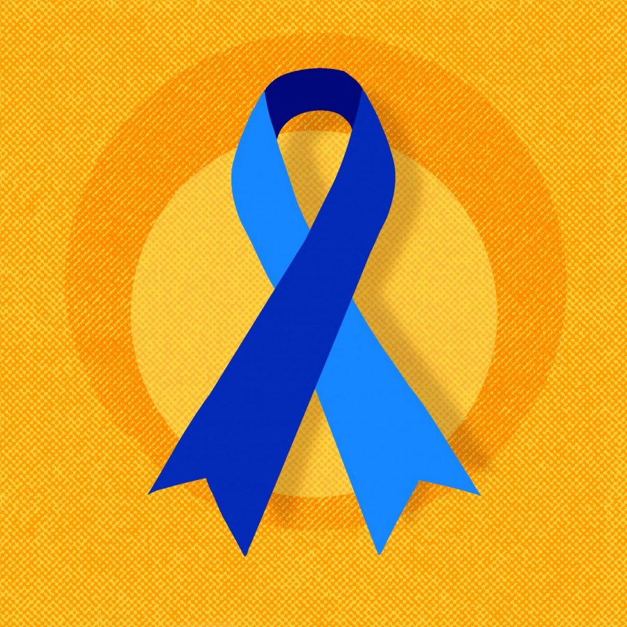 A+blue+ribbon+is+used+to+represent+Diabetes+Awareness+Month.
