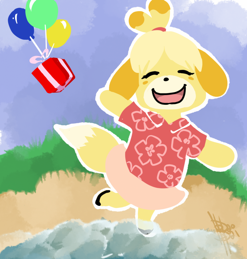 Animal Crossing: New Horizons character Isabelle waves hello.