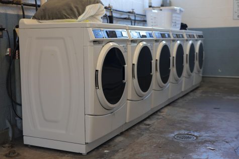 A row of washing machines