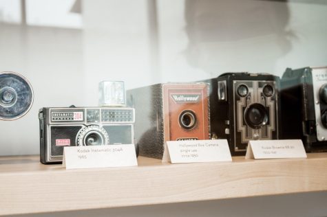 Antique cameras on display