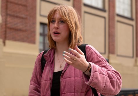 Ashley Green speaks with a BD reporter outside of the Learning Innovation Center.