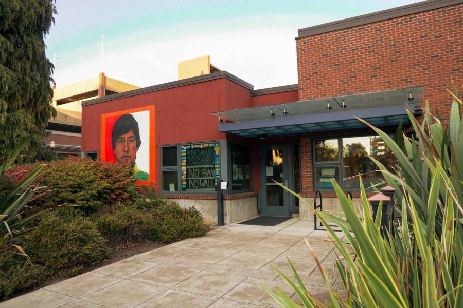 The front entrance of the Centro Cultural César Chávez on Tuesday, October 4, 2022. The Centro Cultural César Chávez is a cultural center with spaces for students to study, gather, and do activities in.