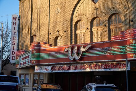 Daylight shining on the front of the Whiteside Theatre on a sunny January 26, 2023. The Whiteside Theatre is celebrating its 100 year anniversary and is hosting special movie events to show it. 