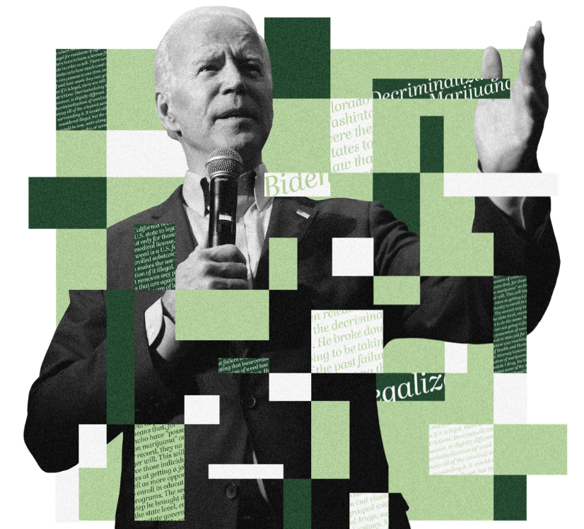 “Joe Biden” by Gage Skidmore is licensed under CC BY-SA 2.0. The image was taken by Skidmore on Feb. 14, 2020, at an event in Nevada. The original image has been adapted by adding color and text blocks for visual effect. For a copy of this license, visit https://creativecommons.org/licenses/by- sa/2.0/?ref=openverse.