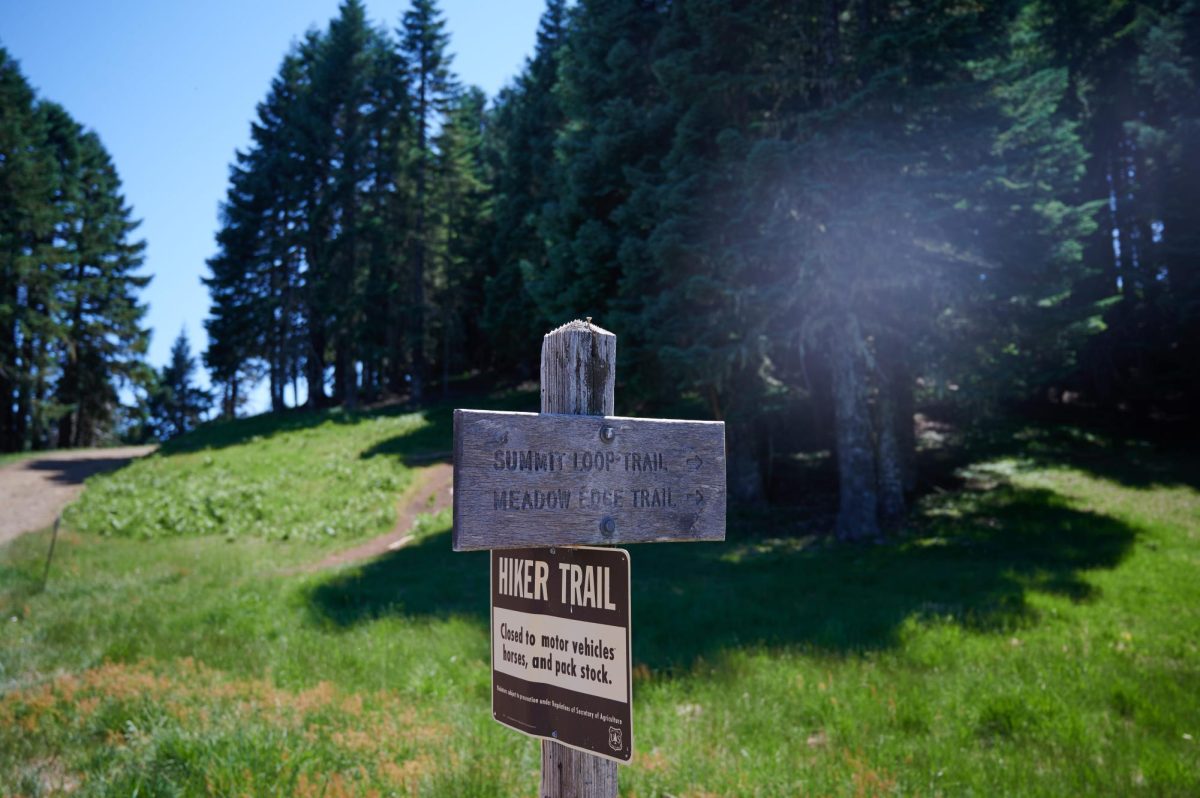 A trail marker on July 12. The summer weather allows for perfect hiking days.