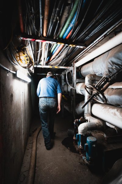 A steam tunnel under the campus of Oregon State University in Corvallis on Oct. 5. There are over 3 miles of tunnels under campus, ranging in temperature from the low 80s up to 130 degrees Fahrenheit.