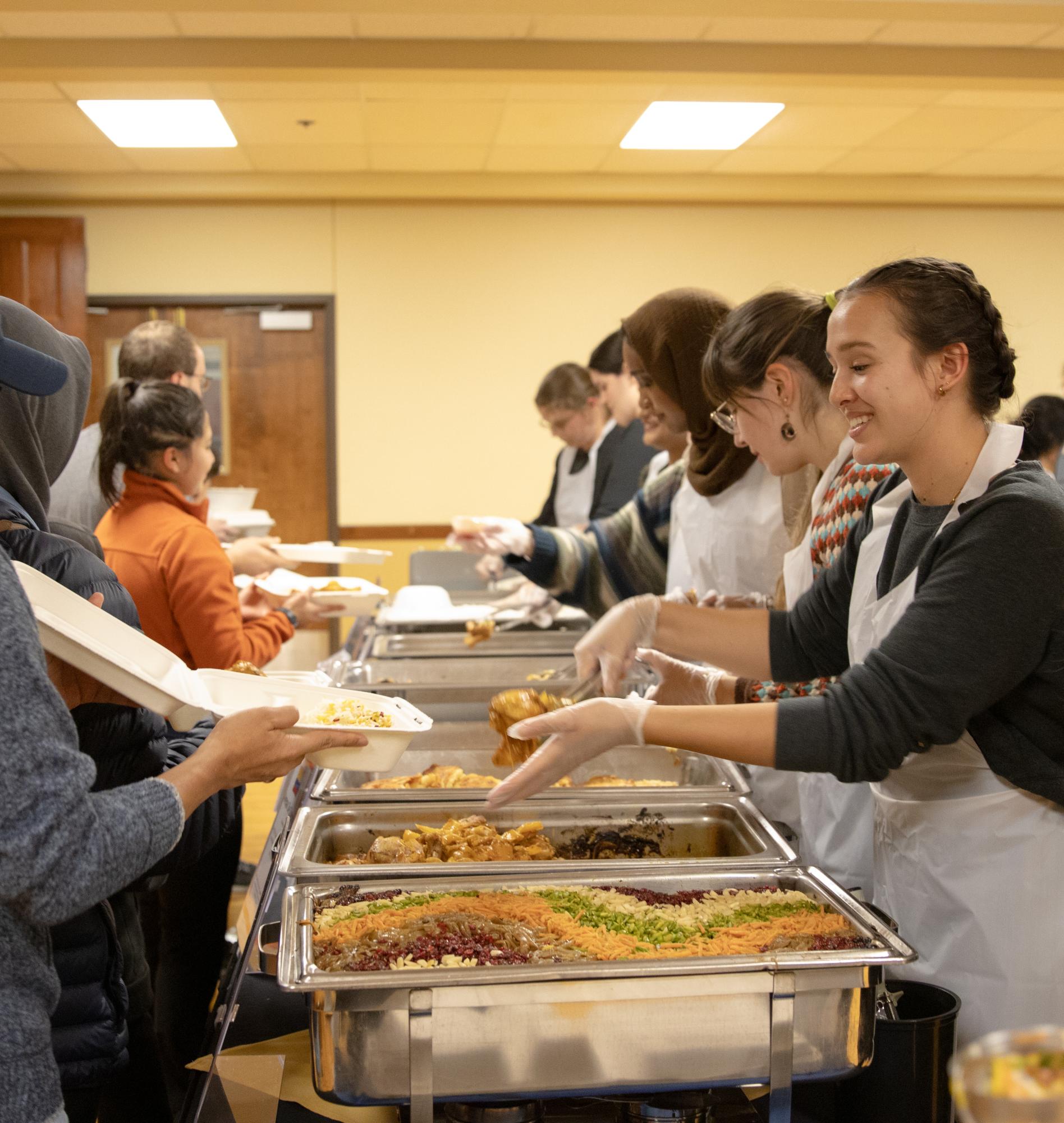 Cultural dishes served by domestic and international student teams in the Memorial Union ballroom on Nov. 16. 