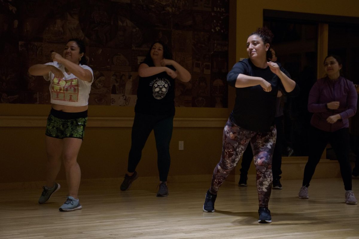 People participating in Zumba classes at the César Chávez Cultural Center at Oregon State University on Jan. 24, 2024.
