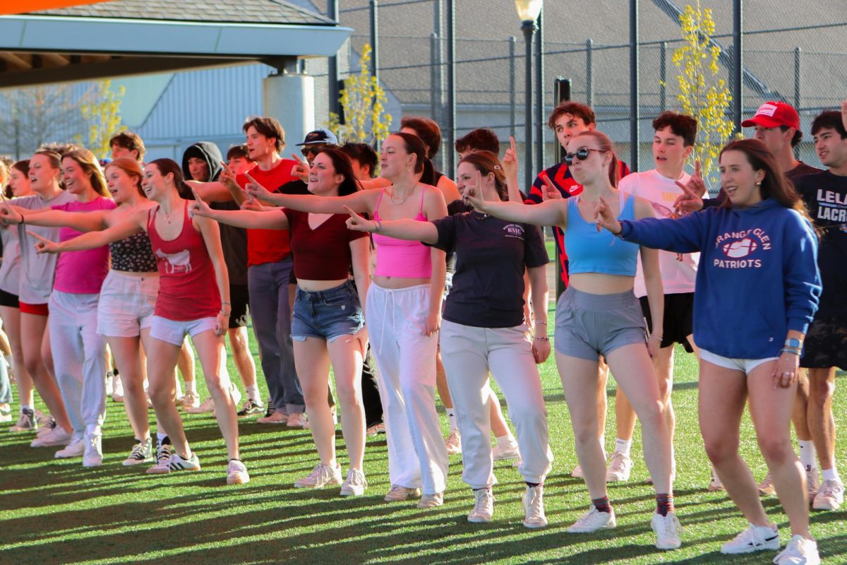 As SING 2024 approaches, teams such as Sigma Kappa and Pi Kappa Phi rehearse to deliver a performance for the ‘All University Sing 2024’ event. Practicing at the Campus Intramural Field.