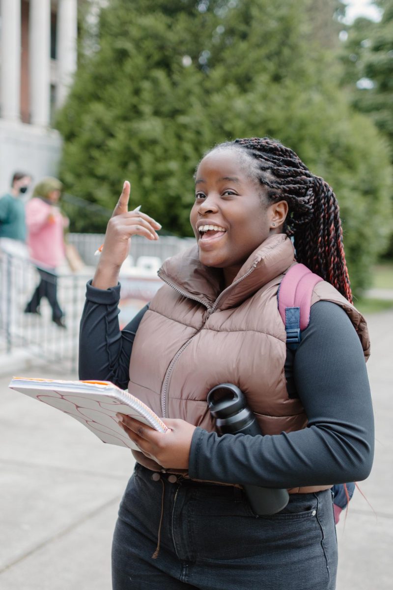 Third-year Mary Nansikombi (she/her) shares her plans to spend time outdoors during the summer at the Memorial Union Quad.