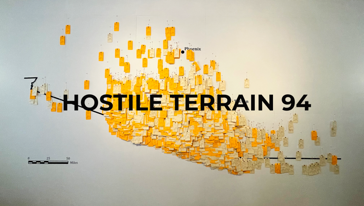 An image of a Hostile Terrain 94 project in Denmark, 2021, from the HT94 website (https://www.undocumentedmigrationproject.org/hostileterrain94)