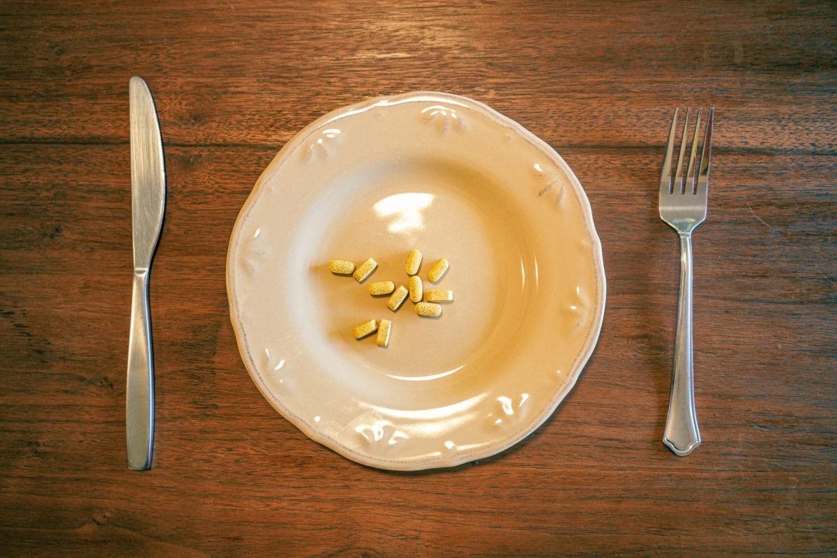B vitamins sit patiently on a plate alongside dining utensils, ready to be consumed on April 29 2025. Before a night out, it is said that taking B12 vitamins may prove beneficial in order to steer clear of a hangover.