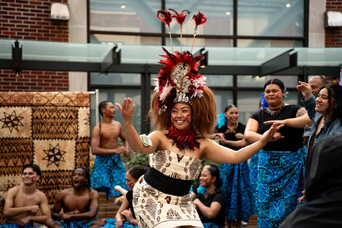 Performers on the SEC Plaza stage at Oregon State University on May 10, 2025. Celebrating the
annual Pasifika festival event, showcasing dance, music and culture.