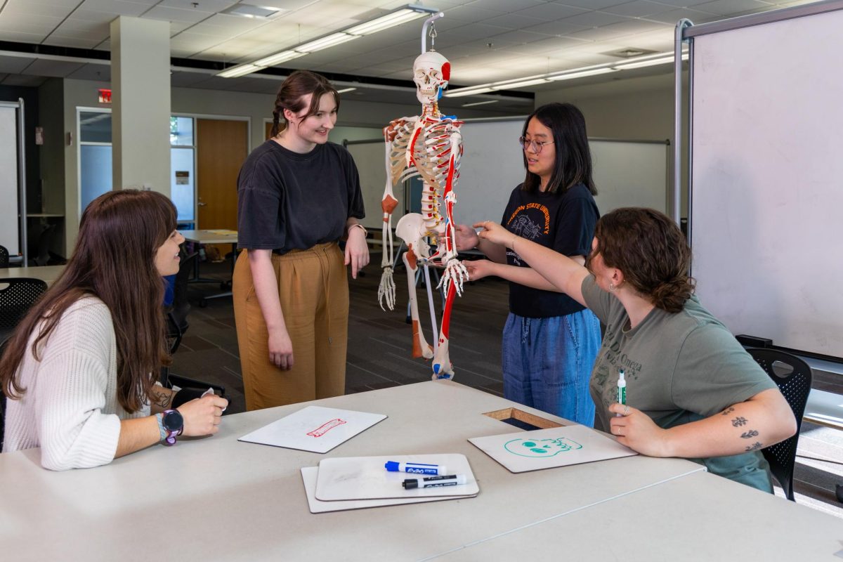 Staged scene of a supplemental instruction Anatomy table located at the Beth Ray Center. 